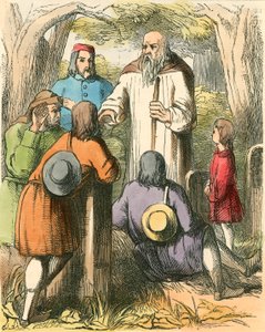 Dick Whittington hört den Dorfbewohnern zu von Dalziel Brothers