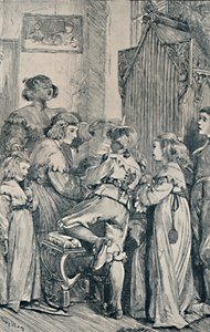 Freude. Frontispiz zu Golden Thoughts from Golden Fountains, 1867, 1923 von Dalziel Brothers