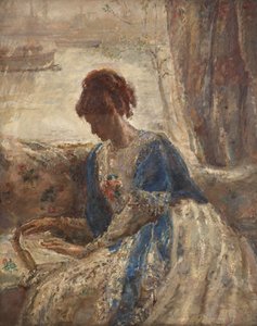 Gegenlicht - Frau am Fenster (recto) von Dame Ethel Walker