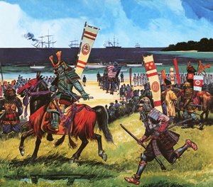 Amerikaner kommen am 8. Juli 1853 in der heutigen Bucht von Tokio an von Dan Escott