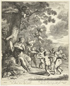 Pan und Syrinx mit tanzenden Putti von Dancker Danckerts