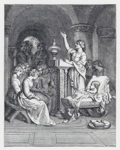 Illustration zu Tennysons Gedicht, Die Prinzessin (Gravur) von Daniel (after) Maclise