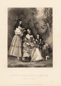 Sarah Elizabeth, Susannah und Sophia Copley, Töchter von John Copley von Daniel (after) Maclise