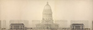 Tafel 131 aus Der Plan von Chicago, 1909: Chicago. Erhebung zeigt die Gruppe von Gebäuden...