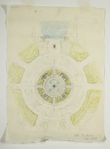 Potomac Round Point, Washington D.C., Skizze des runden Pools, 1909 von Daniel Burnham