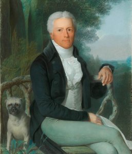 Porträt von Graf Karl August von Hardenberg im Park seines Landguts