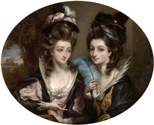 Mrs. Gwynne und Mrs. Bunbury als die lustigen Weiber von Windsor, ca. 1779
