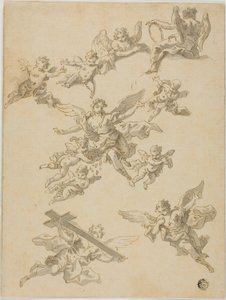 Skizzen von Engeln und Putti von Daniel Gran