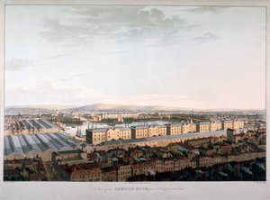 Ansicht der Londoner Docks, 1816 von Daniel Havell