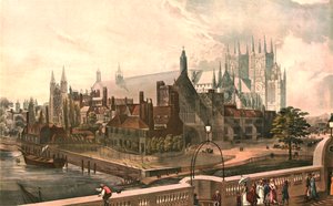 Westminster Hall und Abtei, um 1819 (nach J. Gendall)