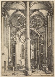 Innenraum der Kirche St. Katharina mit dem Gleichnis vom Pharisäer und Zöllner
