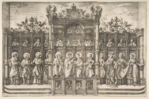 Großer Chorgestühl mit Christus, der die Jungfrau segnet, ca. 1518-20