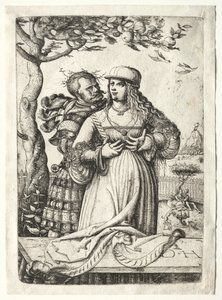 Soldat umarmt eine Frau von Daniel Hopfer