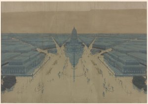 Ansicht des vorgeschlagenen Bürgerzentrums und der Gebäude, Der Plan von Chicago 1909 von Daniel Hudson Burnham