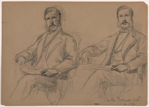 Julius Hallgarten sitzend, zwei Studien; Rückseite: Mr. Hunt stehend, 1884 von Daniel Huntington