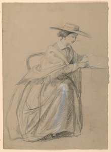 Zeichnung, Frau Sheppard Gandy sitzend, 1859 von Daniel Huntington