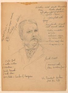 Zeichnung, Präsident Chester Alan Ar, 21. November 1884 von Daniel Huntington
