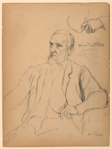 John Jay Phelps sitzend, separate Hand- und Kettenstudie
