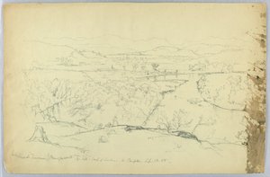 Blick auf Franconia und den Pemigewasset River vom Hügel südlich von Sanborn - W. Campton