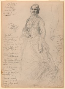 Mrs. Rutherford B. Hayes stehend, Studien von Arm und Händen von Daniel Huntington