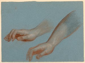 Studie der Hand eines Engels für "Mercy