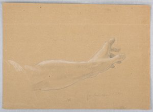 Studie einer Hand für Engel, der St. Peter erscheint in "Frühe christliche Märtyrer"