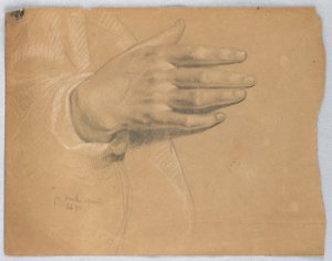 Studie der Hand für "Martha Reproved"
