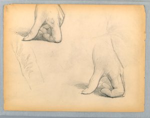 Zwei Skizzen einer linken Hand
