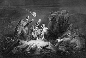 Das Schlachtfeld der Alma, Nacht nach der Schlacht, 1854 von Daniel John Pound