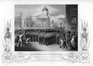 Der Abmarsch der Grenadier Guards, Trafalgar Square, London, 1854-1857 von Daniel John Pound