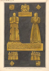 Messingplatte für Dr. James Goode und seine Frau Joan, Tochter von Edward Clinton, West Drayton Kirche von Daniel Lysons