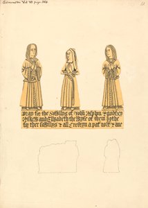Messingplatte für John Asplyn, Godfrey Askew und Elizabeth, die Frau von beiden, Kirche von Edmonton von Daniel Lysons