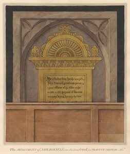 Messingplatte für John Burnell aus der Kirche von Drayton von Daniel Lysons