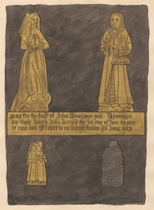 Messingplatte für John und Tomasina Goodyere aus der Kirche von Teddington