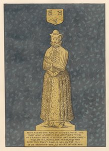 Messingplatte für Mrs. Hester Heve aus der Kirche von East Ham von Daniel Lysons