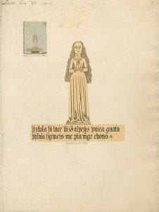 Messingplatte einer Frau aus der Layton Kirche von Daniel Lysons
