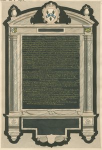 Gedenkstätte von John Peryn aus der Kirche von Acton von Daniel Lysons