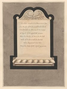 Gedenkstätte für Edmund Scofield und seine Frau Ann aus der Kirche von Cowley von Daniel Lysons