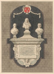 Denkmal für Sir John Benett und seine Frauen Elizabeth und Bridget aus der Kirche von Harlington von Daniel Lysons