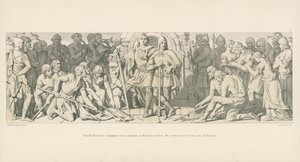 Harold, Williams Begleiter in seinem Feldzug in der Bretagne, empfängt die Unterwerfung von Conan, Graf von Bretagne von Daniel Maclise