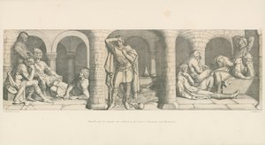 Harold und die Sachsen sind in der Burg von Beaurain, nahe Montreuil, eingesperrt von Daniel Maclise