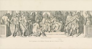 Harold verabschiedet sich von Edward dem Bekenner, bevor er Wilhelm von der Normandie besucht von Daniel Maclise