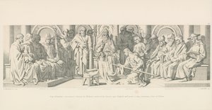 Papst Alexander weiht ein Banner für Williams Dienst bei seinem Abstieg nach England und überreicht einen Ring, der ein Haar von St. Peter enthält von Daniel Maclise