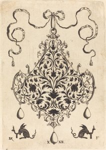Großer Anhänger, Ornamentales Laubdesign von Daniel Mignot