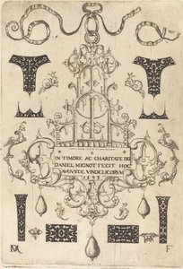 Titelseite: Anhänger, umgeben von acht kleinen Nieten