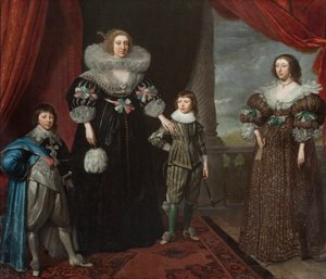 Christian Bruce, Gräfin von Devonshire, und ihre Kinder, ca. 1629 von Daniel Mytens