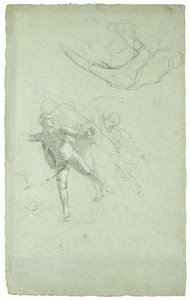 Studie für Die Belagerung von Gibraltar (Studie für eine Figur auf einer Kanone im Langboot), 1785-1786 von Daniel Mytens
