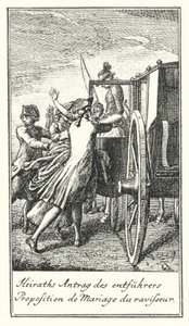 Heiratsantrag des Entführers (Gravur) von Daniel Nikolaus (after) Chodowiecki