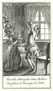 Heiratsantrag des Dichters von Daniel Nikolaus (after) Chodowiecki