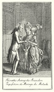 Heiratsantrag des Kranken (Gravur) von Daniel Nikolaus (after) Chodowiecki
